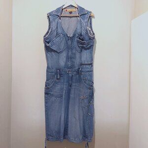 Vintage 00s Y2K Apple Bottoms Denim Jumpsuit Romper – Size 14 – Oversized Fit